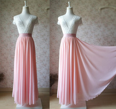 GRAY Chiffon Maxi Skirt Wedding Bridesmaid Custom Size Skirt Outfit image 12