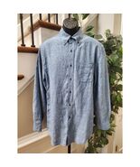 W.H. Belk Men&#39;s Blue 100% Linen Collared Long Sleeve Button Down Shirt S... - €19,56 EUR