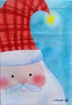 Blushing Santa Claus Garden Art Flag 12.”x 18&quot; Jolly Santa With Rosy Cheeks - £6.38 GBP