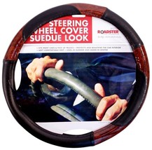 UNIVERSAL STEERING WHEEL COVER SPORT MAHOGANY WOODEN BEIGE BLACK 37 - 39... - $9.35
