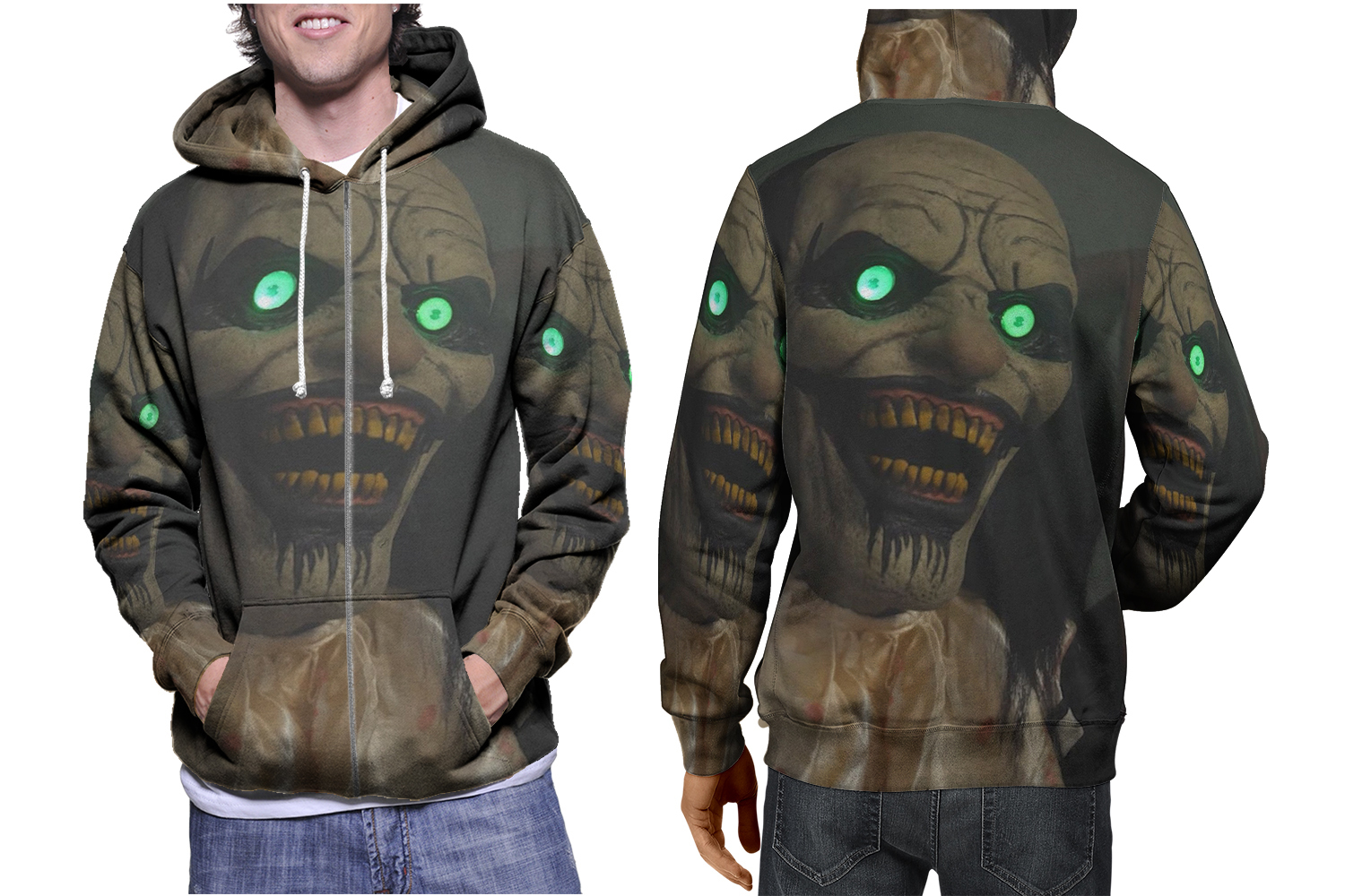 Halloween Clown and Nightmare 002  Vibrant Fullprint Hoodies Unleash You... - $37.99+