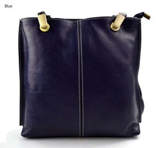 Women handbag leather bag backpack crossbody women bag blue made in Italy - £114.67 GBP