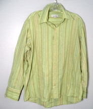 Ron Chereskin Men’s Medium M Striped Long Sleeve Button Down Shirt Light... - $9.85