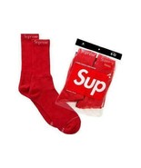 MEN&#39;S SUPREME SOCKS HANES CREW RED BOX LOGO CLASSIC 6-12 FW19 BRAND NEW - $65.00