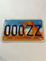 Utah DMV Sample Motorcycle License Plate # 000ZZ - £90.42 GBP