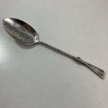 ANTIQUE SILVER PLATED SOUVENIR SPOON WASHINGTON D.C. MUSKET RIFLE HANDLE... - $19.75