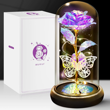 Mothers Day Rose Gifts for Mom Grandma, Butterfly Rose Light up Preserved Rose i - £28.74 GBP