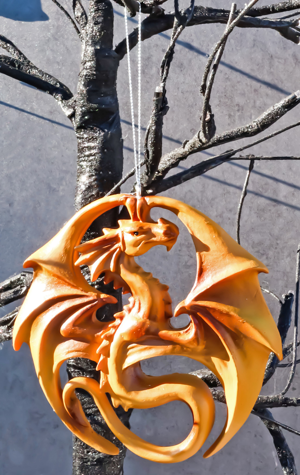 Anne Stokes Fantasy Royal Seal Golden Medal Dragon Tree Hanging Ornament... - $15.99