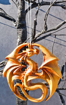 Anne Stokes Fantasy Royal Seal Golden Medal Dragon Tree Hanging Ornament Decor - £12.77 GBP