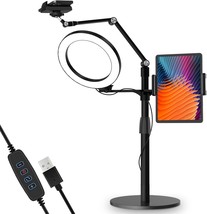 Viozon 3-In-1 Selfie Desktop Live Stand, Height Adjustable/Overhead, 8&quot; Led, B - $90.99