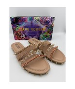 Cape Robbin Xtreme Nude Spiked Slide Sandals Size 8 Studded Rhinestone - $67.84 CAD