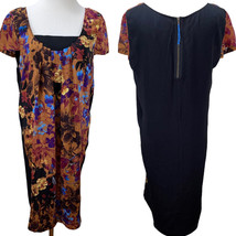 Maeve Anthropologie Silk Floral Solid Shift Dress Oversized Short Sleeve... - $36.50