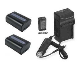 Two 2 Batteries + Charger for Sony NP-FH30 NP-FH40 NP-FH50 NP-FH60 - $48.54