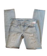 New American Eagle Skinny Jeans Womens 0 Blue Light Wash Cotton Low Rise... - $22.29 CAD