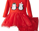 NWT Marmellata Baby Girls Penguin Red Long Sleeve Christmas Tutu Dress 6... - $10.99