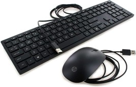 HP Lifestyle TPC-P001K 928923-001 USB Wired PC Black Keyboard with Mouse - £18.90 GBP