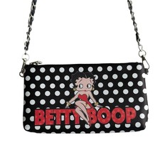 Betty Boop handbag purse wristlet crossbody shoulder 7158 black red whit... - $653.33 MXN