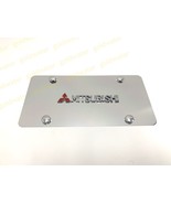 3D Mitsubishi Emblem Silver Aluminum Chrome Mirrored Vanity Front Licens... - $27.93
