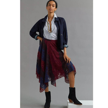 New Anthropologie Sachin &amp; Babi Lace Handkerchief Midi Skirt $190 SIZE 0 - £70.50 GBP