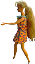 Vtg 1976 1966 Twist And Turn Barbie Doll Blonde Hair Blue Eyes Floral Mini Dress image 9