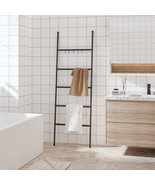  Towel Rack Black Iron Hooks Towel Rack Rectangular Modern - $181.80 CAD