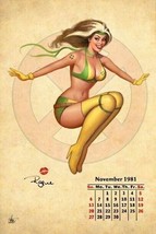 12x18&quot; Art Print ~ Nathan Szerdy SIGNED Marvel Comics X-Men Rogue Calendar Girl - $25.73