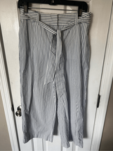 Stripped ankle pants size 2 wide leg high rise cotton blend - $34.65