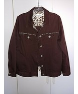 DRAPERS &amp; DAMONS LADIES BROWN LS JACKET/BLAZER-M-RHINESTONE BUTTONS-WORN... - $11.29