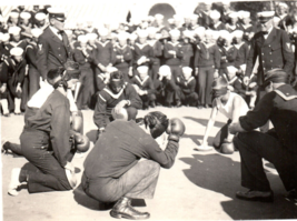 WWI Era Boxing Blindfolded US Navy Ship Sports Real Photo Postcard Rppc - £36.18 GBP