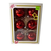 Vintage General Foam Plastics Corp. Christmas Decorations 6 Glass Red Ornament - £10.89 GBP