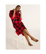 Joyspun Women&#39;s Oversized Hooded Plush Lounger, Red Plaid Size S(4-6) - $35.63