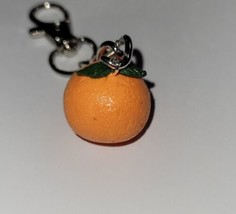 Orange  Keychain Accessory Food Charm Fruit Orange Citrus - £6.99 GBP