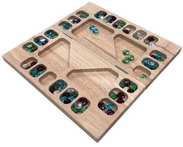 Mancala Multi Player Cartamundi  Wood Folding Set with 48 Colorful Glass Beads - £15.37 GBP
