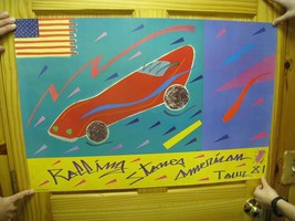 The Rolling Stones Poster American Tour 1981 Cartoon Car - £208.50 GBP