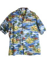 Vtg Aloha Republic Hawaiian Shirt Palm Tree Woodie Car Surfing From Hawaii XL - £22.18 GBP