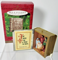 Hallmark Keepsake Ornament The Good Book 2000 Manger Nativity Opens Bible Vtg - £9.70 GBP