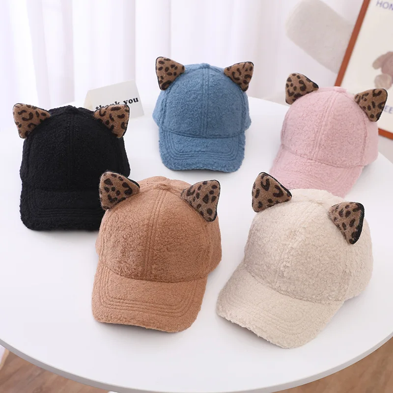 2-7 Years Old New Children&#39;s Hat Autumn and Winter Girls Cartoon Cat Ears - £14.20 GBP