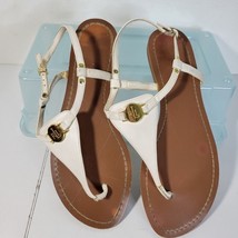 Lauren Ralph Lauren Ellington logo Thong White Sandals size 9.5 - $19.49