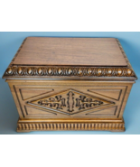 Carved Solid Wood Trinket Treasure Jewelry Chest 15&quot; Stash Box Brass Han... - €110,99 EUR