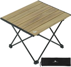 Folding Side Table Furniture End Accent Outdoor Portable Camping Wood Aluminum - £30.35 GBP