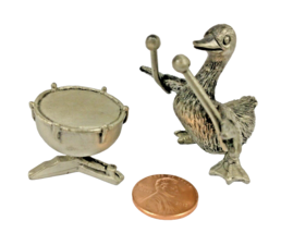 Hudson  Strike Up The Band Goose And Drum Miniature Pewter Figurine - $19.95