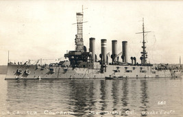 Ppie Uss Colorado Wwi Era San Diego Us Navy Ship Photo Postcard Rppc - £15.50 GBP