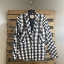 Banana Republic Navy Blue Gingham Two Button Blazer Size 4 BBL JD  - €17,11 EUR