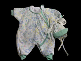Baby PJs Pajamas 3M NEW Vintage 2 Piece Set Boys Girls Sheep 90s One Pc &amp; Hat - £51.18 GBP