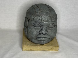 Ancient Olmec Head, Pre-Columbian, Meso American, Resin, Ancient Mystery - $69.29