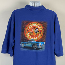 Chevrolet Corvette Summer Festival 15 Polo Golf Shirt Mens 2XLT Blue Rac... - $22.69