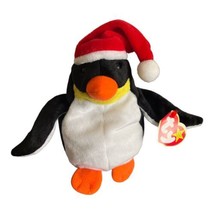 Ty Beanie Baby Zero the Penguin Holiday Santa Hat 1998 Vintage - £7.56 GBP