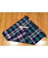 Vintage Microsoft Plaid Blue Green Blanket Throw Faribo EUC - $944.00 MXN