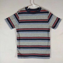 Cat &amp; Jack Tee Shirt Boys Size Small 6-7 Grey/blue/red Short Sleeve Crew... - $4.99