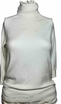 Zara Sweater Women&#39;s Small Ivory Turtleneck Short Sleeve Layer Office Work Wear - £15.92 GBP
